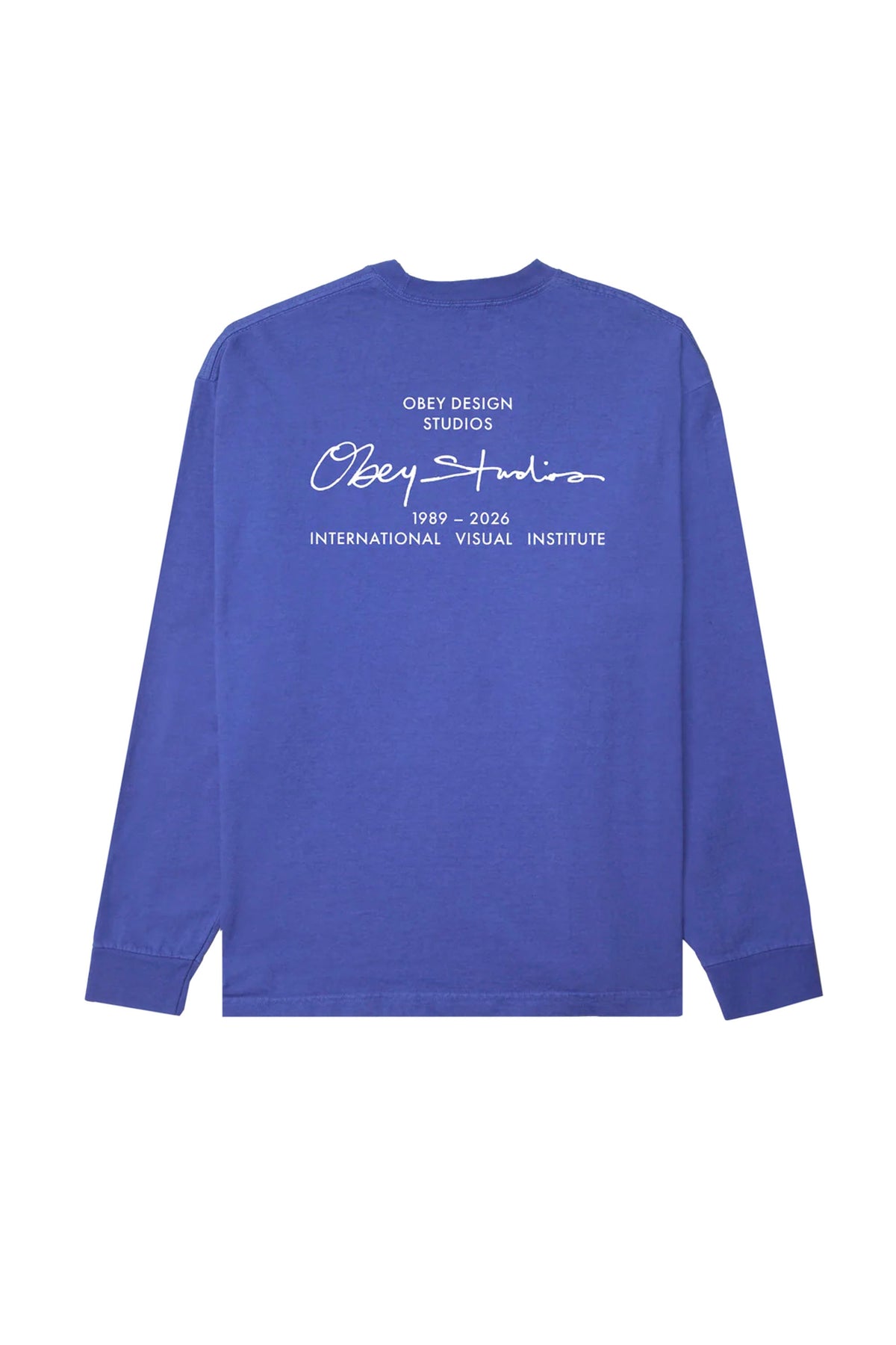 OBEY - OBEY INSTITUTE LONGSLEEVE T-SHIRT - ELECTRIC INDIGO